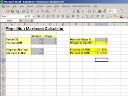 Once you've created a template, it will require only minor tweaks to suit your current purposes and. Creating A Repetition Maximums Calculator