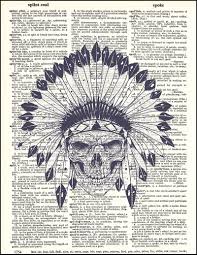 native american skull dictionary art
