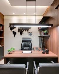 Good desk lighting is the key to a successful home office setup, especially if you have minimal natural light throughout the day. The Interior Of Your Office Is Important When Wanting To Look Professional In Front Of Your Cli Office Furniture Design Small Office Design Office Table Design