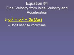 uniform acceleration kinematic equations