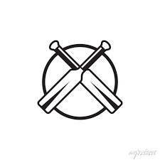 cricket logo design with crossed bat