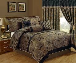 Queen Cal King Bed Black Gold Fl