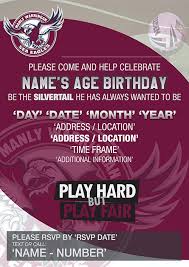 Manly Sea Eagles Party Invitations