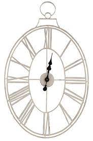 oval white wire metal wall clock 42