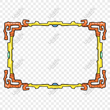 orange game border png images with