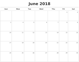 June 2018 Calendar Maker Printable Calendar Grid 2018 Printable