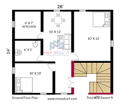 2bhk Modern Small Floor Plan Monad