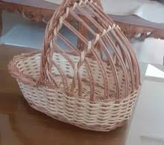 brown cane baby gift basket