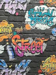 Graffiti Wallpaper Teenage Kids Black