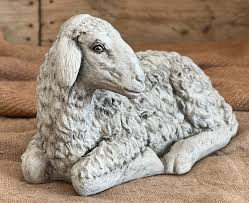 Sheep Realistic Lamb Yard Statue Stone
