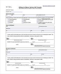 free 6 gift affidavit forms in ms word