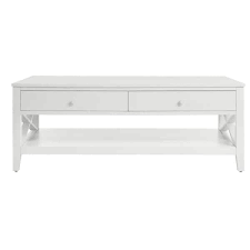 White Large Rectangle Wood Coffee Table