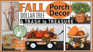 fall porch decor dollar tree and trash