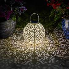 Solar Cream Damasque Garden Lantern