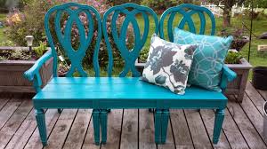 repurpose chairs to make unique benches