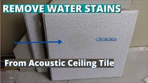 remove water stains from ceiling tile
