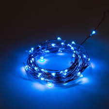 6 Foot Battery Operated Led Fairy Lights Waterproof With 20 Blue Micro Led Lights On Copper Wire Hometown Evolution Inc