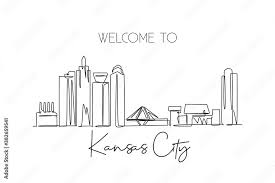 Line Drawing Of Kansas City Skyline