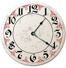 Red Outline Fancy Numbers Clock Large