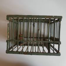 cage oiseau bois métal fait main