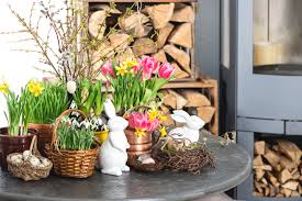 easter fireplace mantel decoration