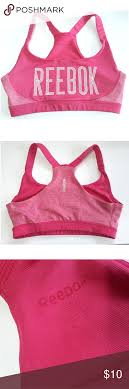 Reebok Pink Logo Sports Bra In Good Pre Owned Condition No
