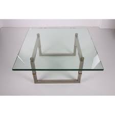 vintage glass coffee table with