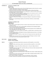 Coordinator, logistics role is responsible for english, microsoft, excel, organizational excellent organizational and time management abilities required. Logistics Coordinator Resume Samples Velvet Jobs