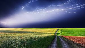 hd wallpaper field lightning pathway