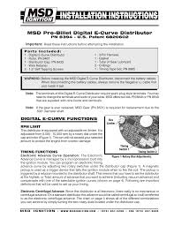Msd 8394 Distributor Installation Instructions Manualzz Com