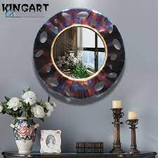round wall mirror large metal wall