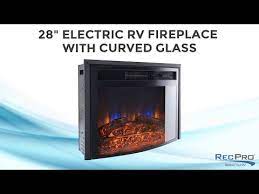 Rv Electric Fireplace With Curved Glass