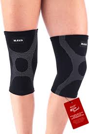 Mava Compression Knee Sleeve Best Knee Brace For Men Women Pair Knee Support For Running Crossfit Basketball Weightlifting Gym Workout