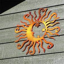 Outdoor Wall Decor Sculpture Sun Moon