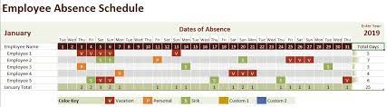 track employee absences in excel