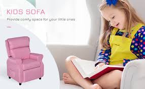 qaba kids recliner chair children sofa