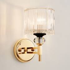 bedroom mirror drum sconce light clear