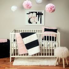 Black Stripe Crib Quilt Pink And Black
