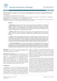 Pdf Homeopathy Curative Concurrent And Supportive Cancer
