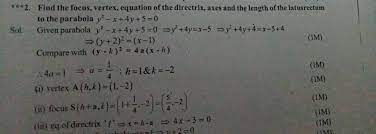 2 Find The Focus Vertex Equation