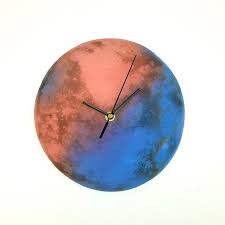 Pink Blue Ceramic Clock By Tessa Wolfe