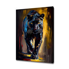 Black Panther Painting Wall Art Canvas