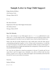 sle letter to stop child support