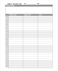 Daily To Do List Template 7 Free Pdf Documents Download Free