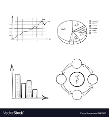 Hand Draw Doodle Dot Bar Pie Charts Diagrams And