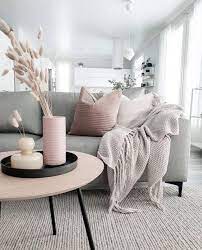 Grey And Blush Pink Living Room