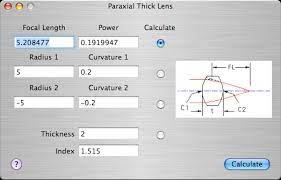 Opticscalc Paraxial Thick Lens