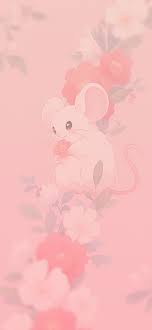 cute mouse flowers pink wallpapers