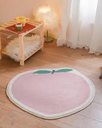 cute peach shape bathroom rug for kids