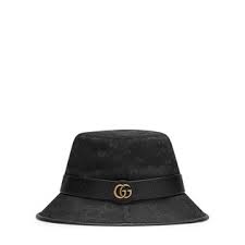 Black Gg Canvas Bucket Hat With Double G Gucci Us